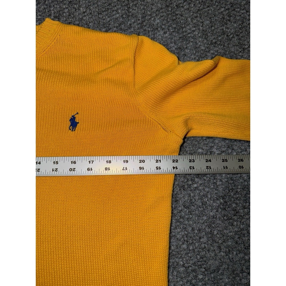 Polo Ralph Lauren Yellow Tight-Knit Crew Neck Pullover Sweater Men's M - Picture 5 of 7